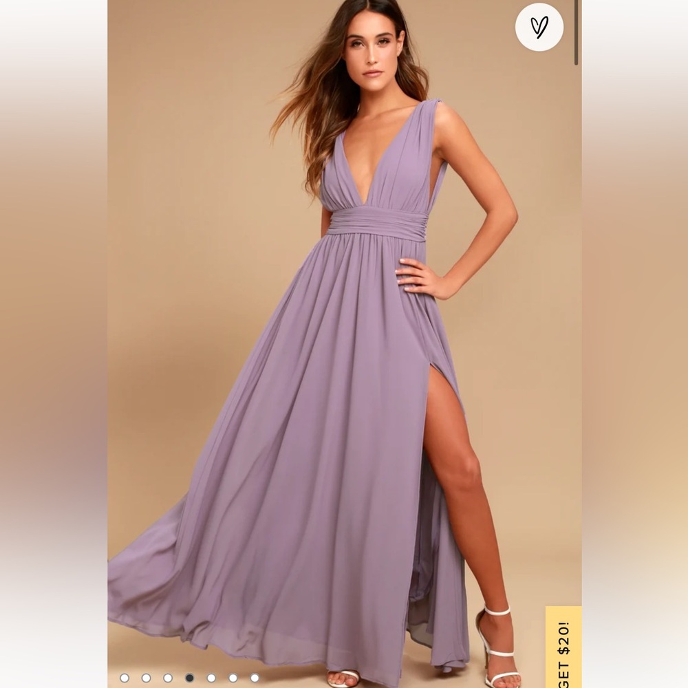 Lulus Heavenly Hues Dusty Purple Maxi Bridesmaids Dress XS